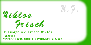 miklos frisch business card